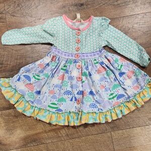 Matilda Jane Blue and Pink Umbrella Print Dress